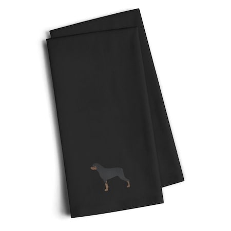 Carolines Treasures Rottweiler Black Embroidered Kitchen Towel, Set of 2 BB3466BKTWE